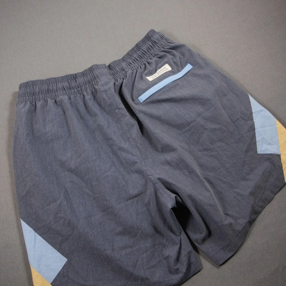 Fair Harbor Recycled Colorblock Stretch Men Swim Trunks M Retro Coastal Surf